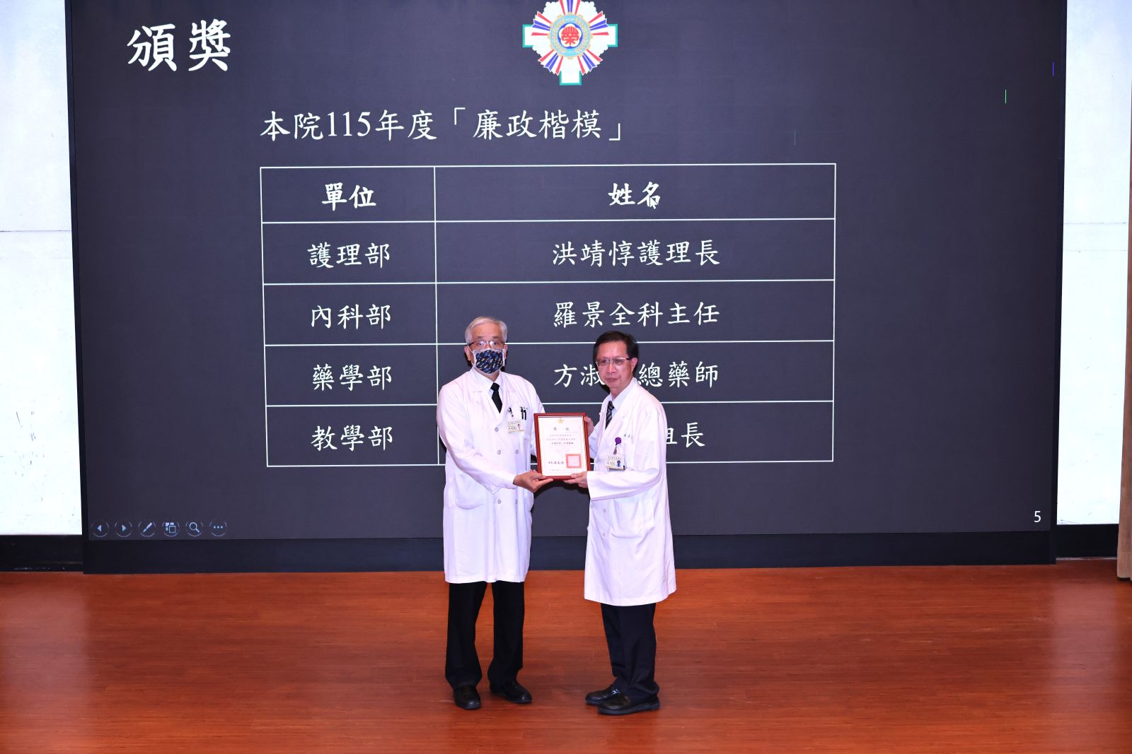115年度廉政楷模-內科部胃腸肝膽科羅景全主任